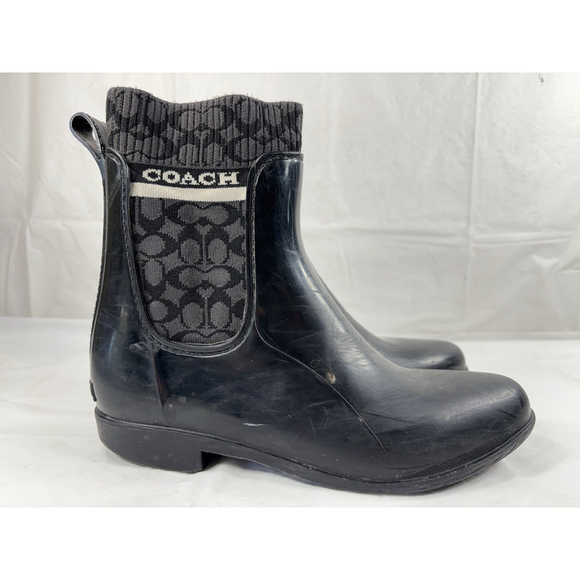 Coach Shoes - Coach Womens Rivington Knit Ankle Rain Boots